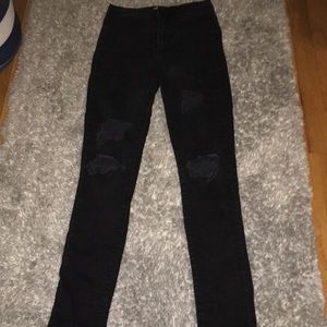 Forever 21 Black Ripped Jeans